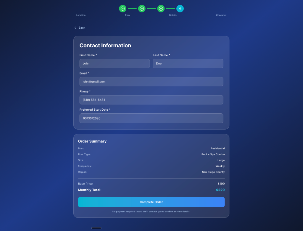 Pool Details Selector